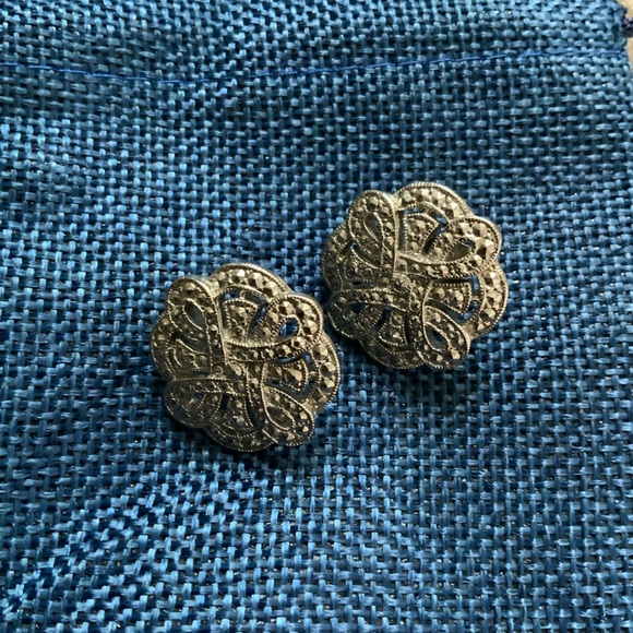 Marcasite Post Earrings - Picture 1 of 3